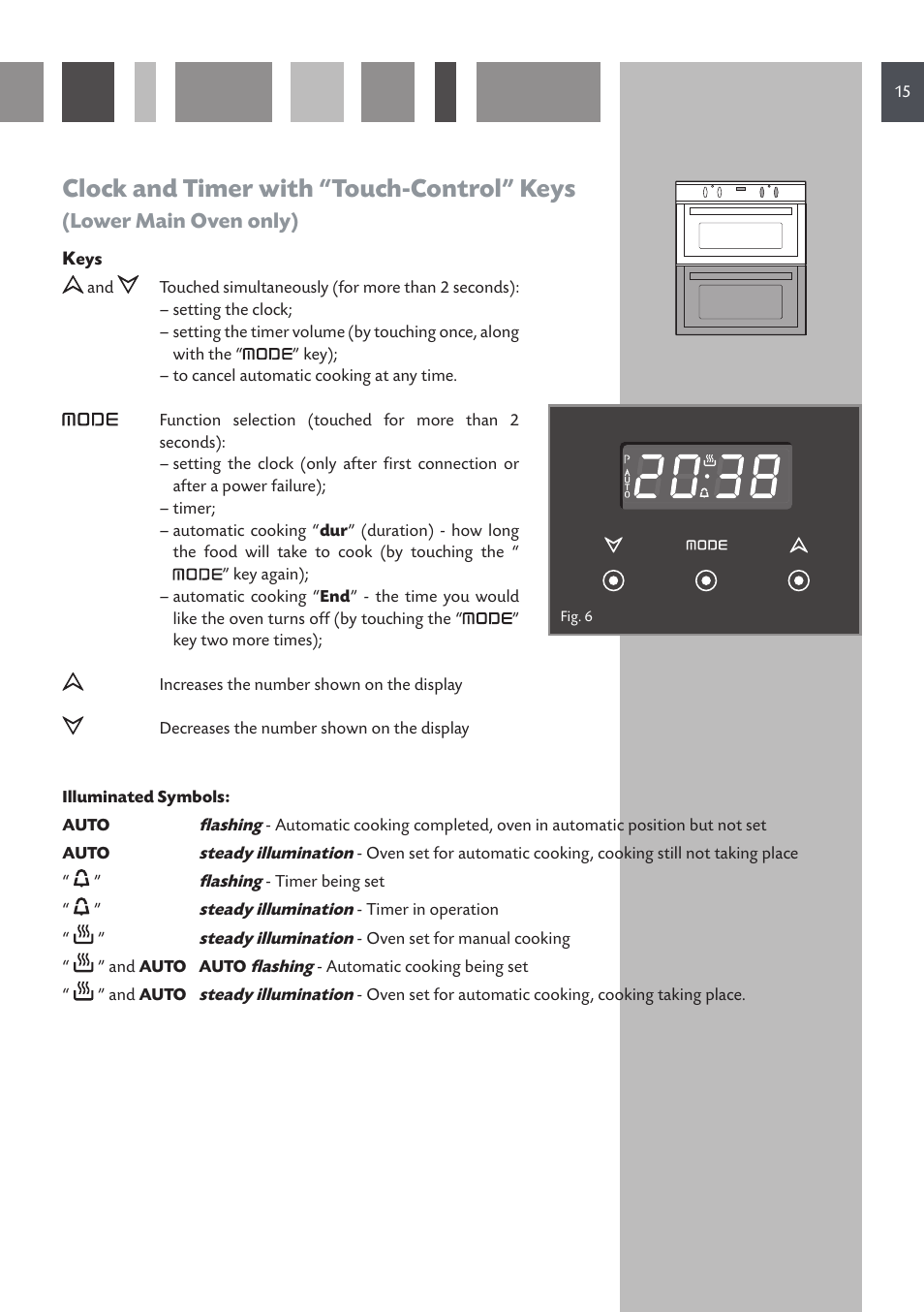 Clock and timer with “touch-control” keys | CDA DV 710 User Manual | Page 15 / 36