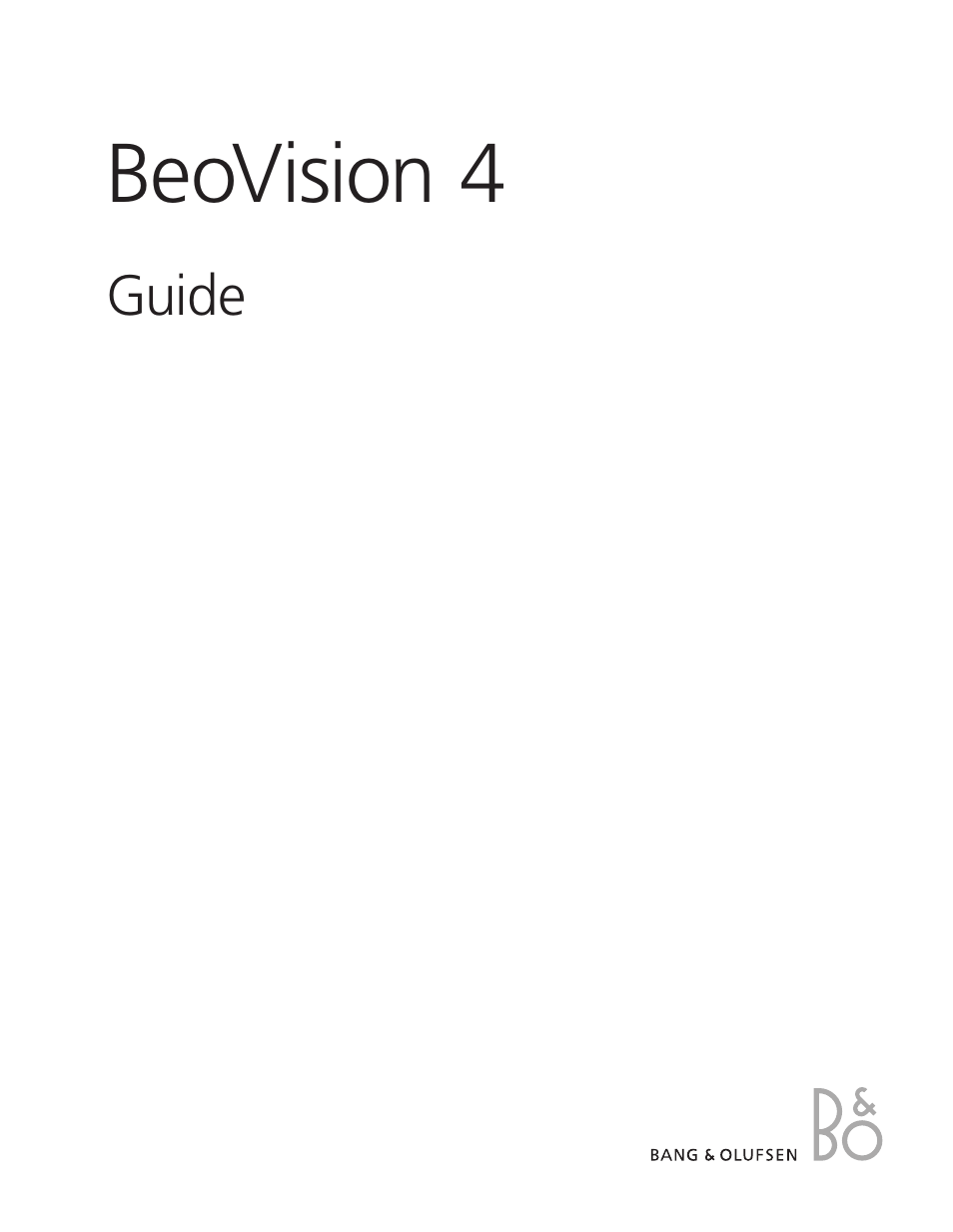 Bang & Olufsen BeoVision 4-50/65 User Manual | 8 pages