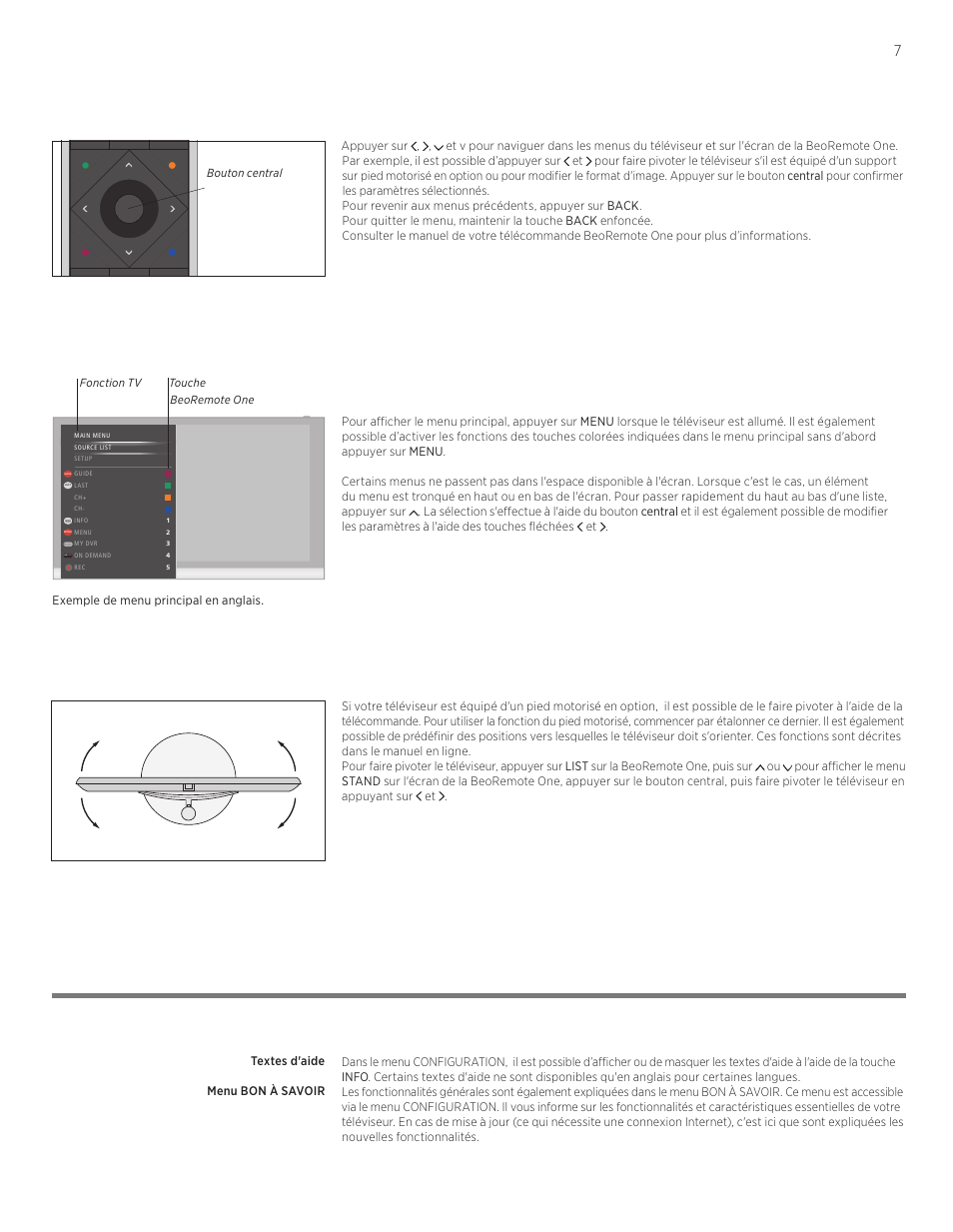 Bang & Olufsen BeoSystem 4 with BeoRemote One Quick Guide (No Tuner) User Manual | Page 7 / 16