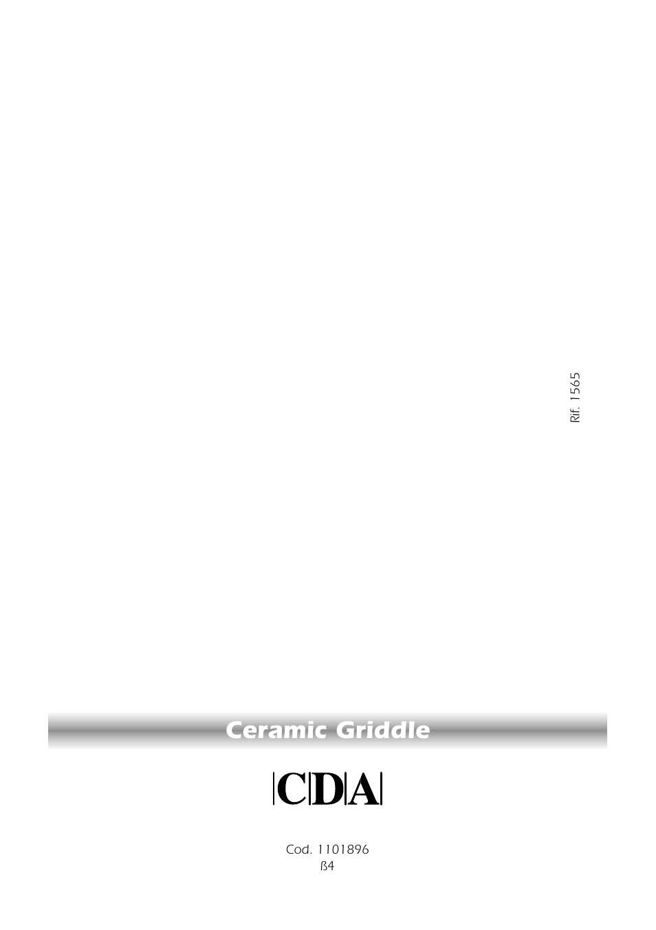Ceramic griddle | CDA HCC310 User Manual | Page 12 / 12