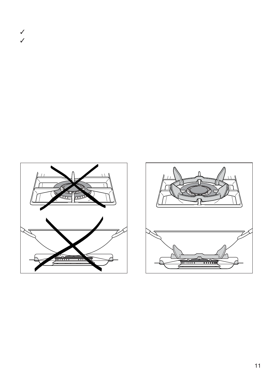 Correct use of triple-ring burner | CDA COOKING HOB HCG 740 User Manual | Page 11 / 32