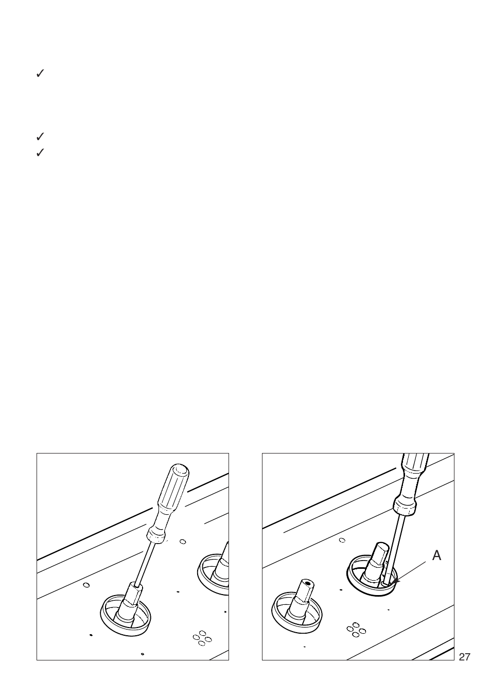 Adjusting the gas burner minimum, Lubricating the gas tap | CDA COOKING HOB HCG 740 User Manual | Page 27 / 32