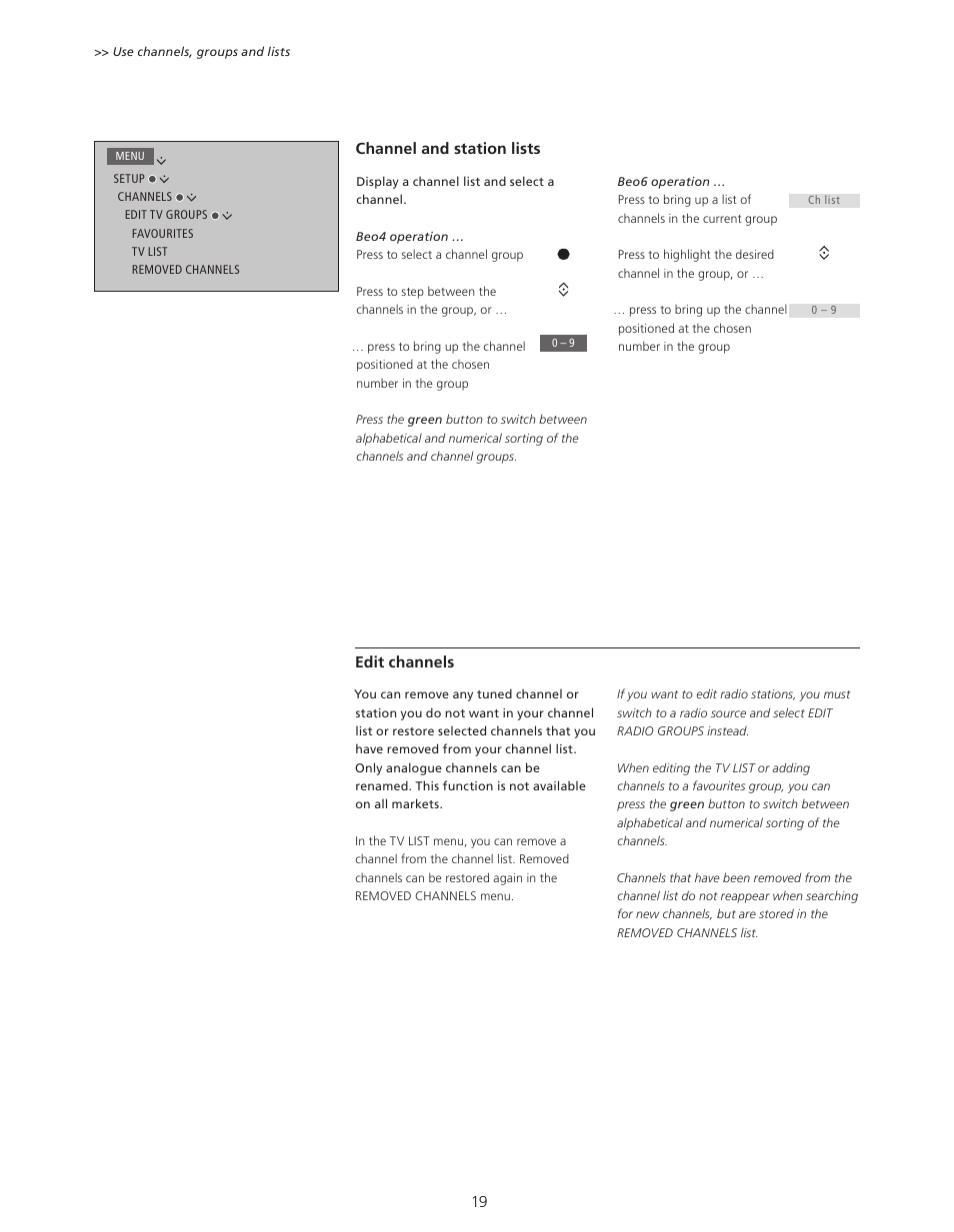 Bang & Olufsen BeoSystem 4 with Beo4 User Guide User Manual | Page 19 / 58