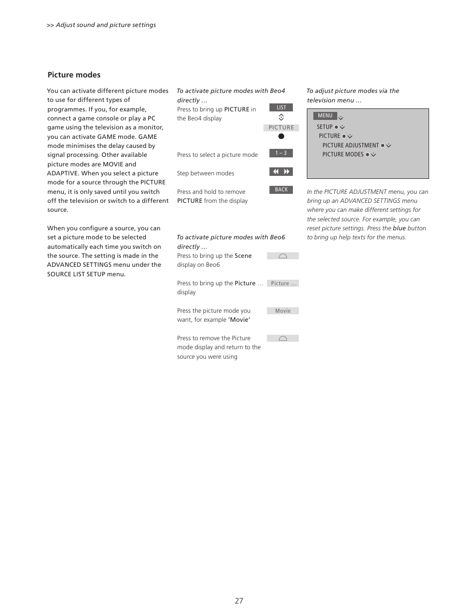 Bang & Olufsen BeoSystem 4 with Beo4 User Guide User Manual | Page 27 / 58