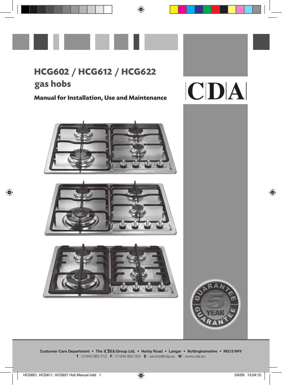CDA HCG612 User Manual | 12 pages