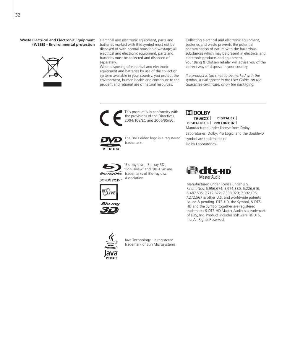 Bang & Olufsen BeoVision 7-40/55 Getting Started User Manual | Page 32 / 36