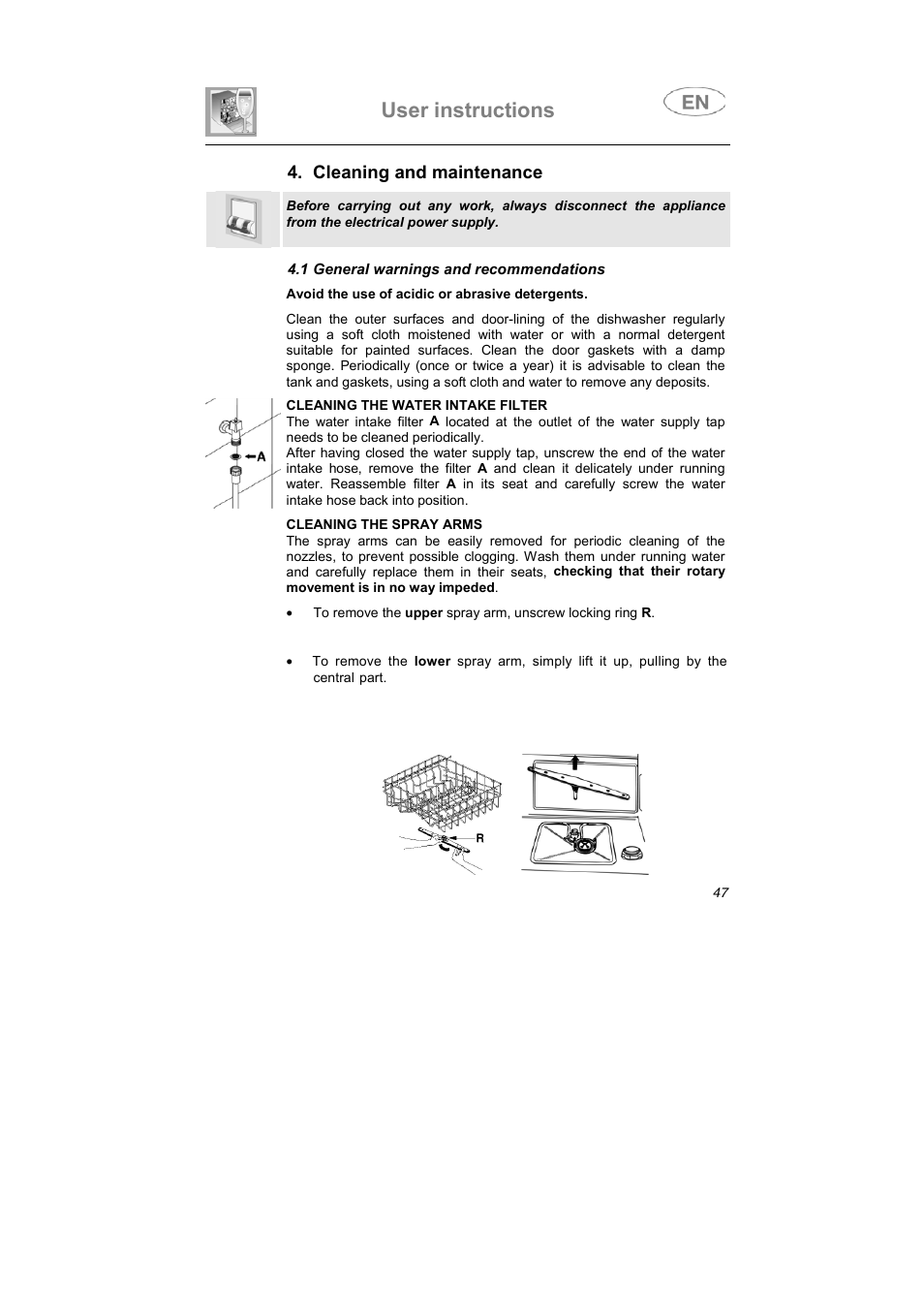 User instructions | CDA FULLY INTEGRATED VW80 User Manual | Page 23 / 37