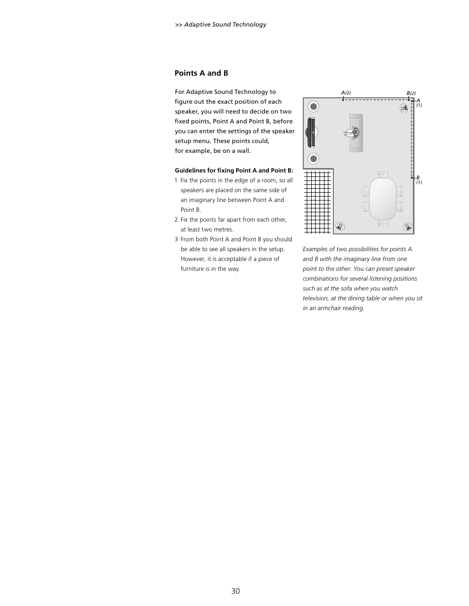 Points a and b | Bang & Olufsen BeoVision 7-40/55 User Guide User Manual | Page 30 / 74