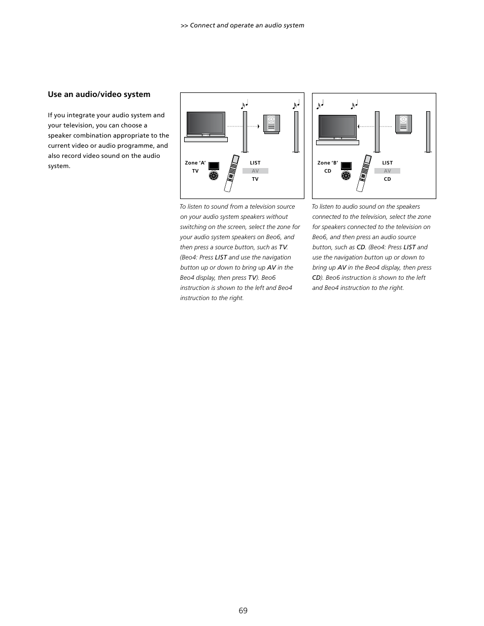 69 use an audio/video system | Bang & Olufsen BeoVision 7-40/55 User Guide User Manual | Page 69 / 74