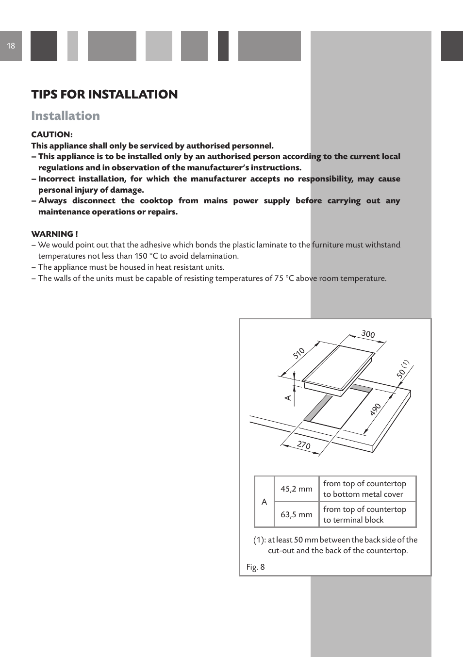 Tips for installation installation | CDA HVC 32 User Manual | Page 18 / 24