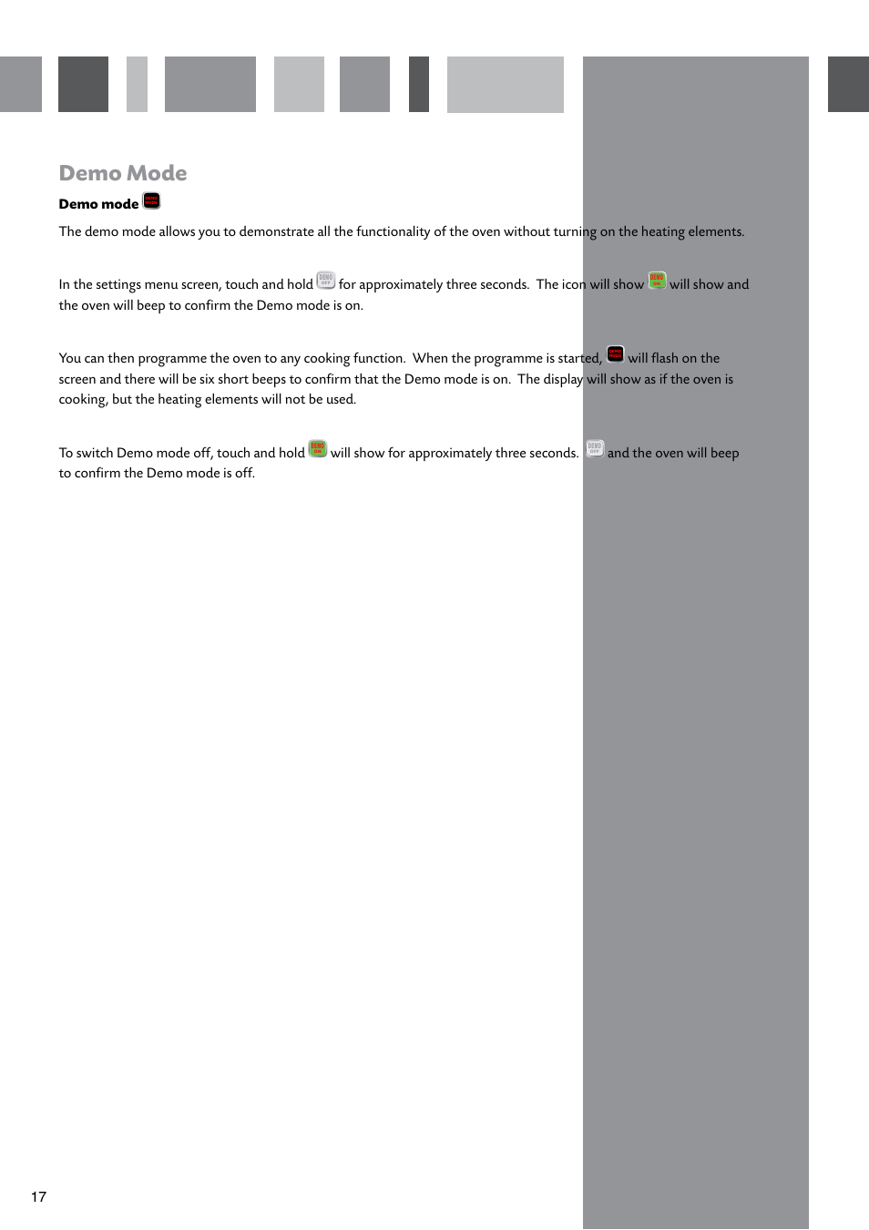 Demo mode, Will show for approximately three seconds | CDA SV310SS User Manual | Page 18 / 24