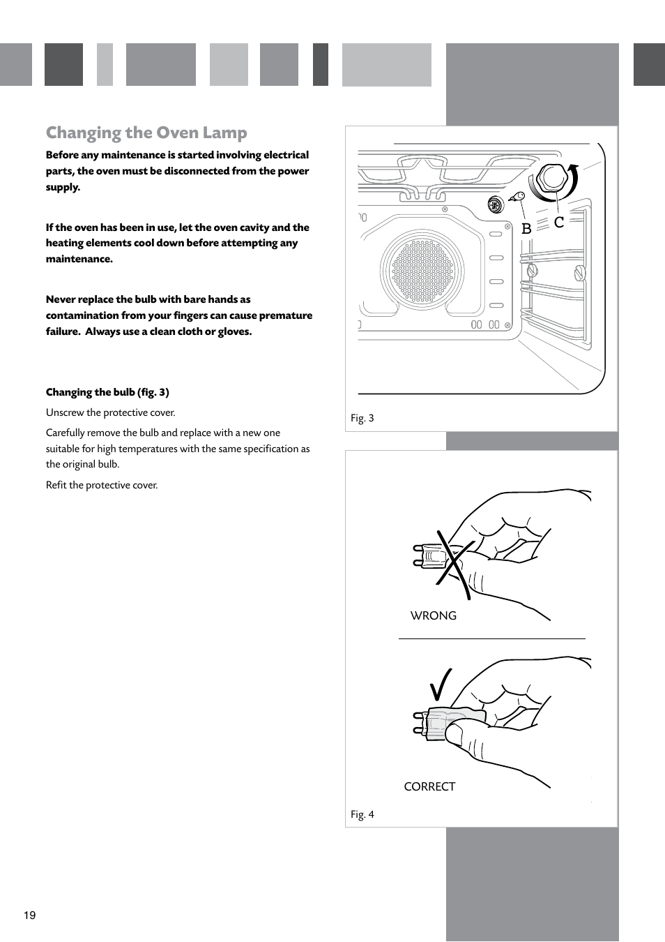 Replacing the halogen o ven light | CDA SV310SS User Manual | Page 20 / 24