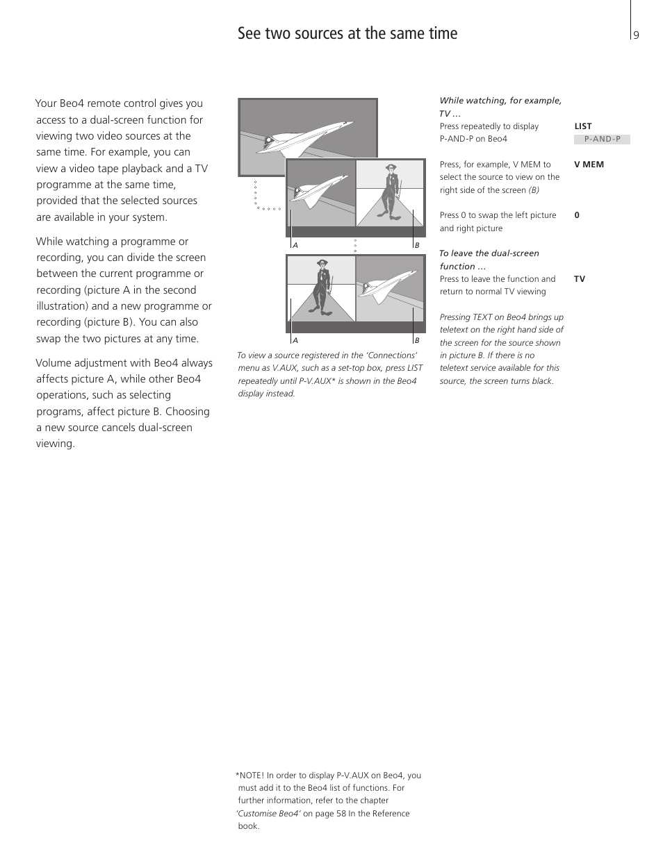 See two sources at the same time | Bang & Olufsen BeoVision 7-32 User Guide User Manual | Page 9 / 28