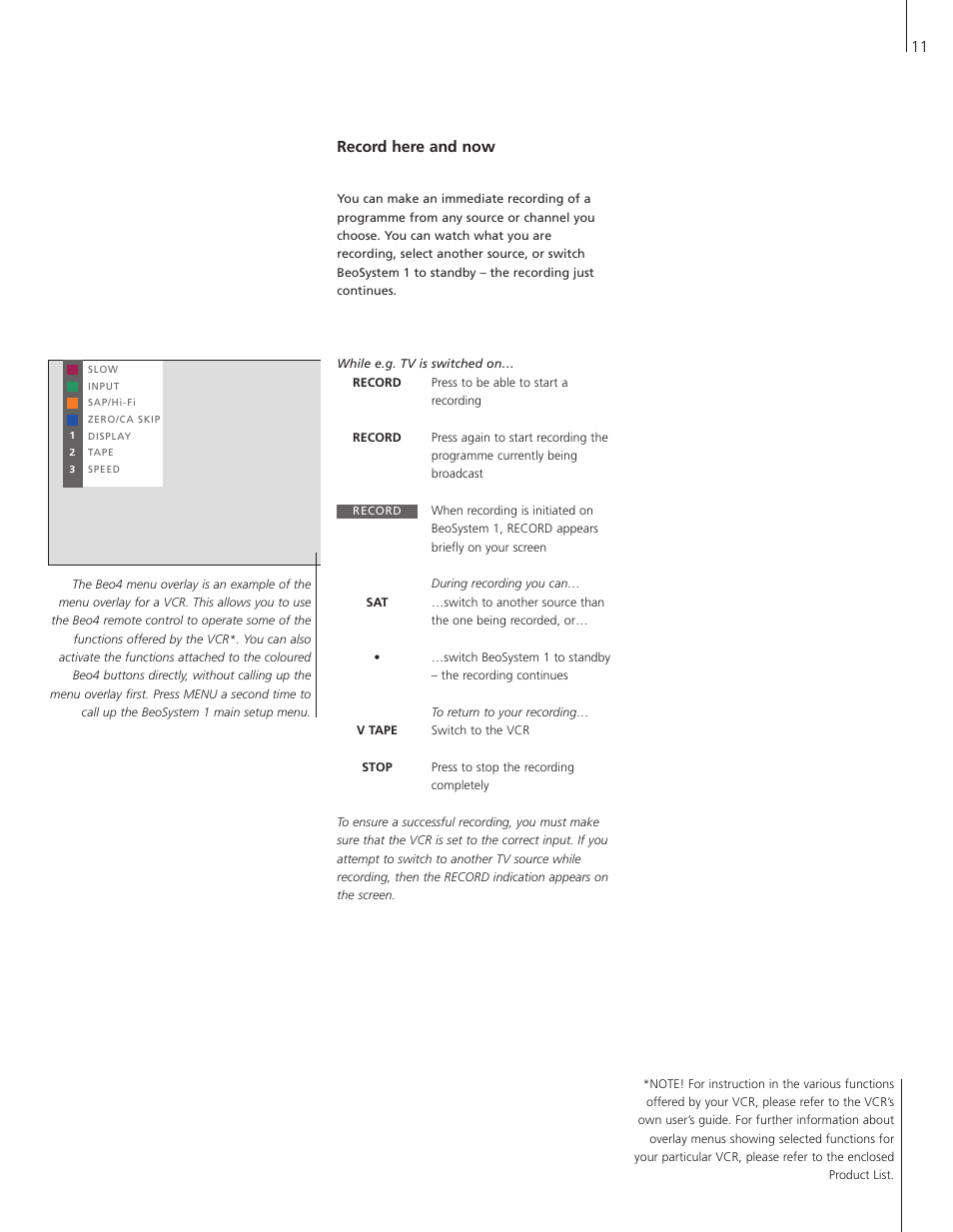 Bang & Olufsen BeoSystem 1 User Manual | Page 11 / 52