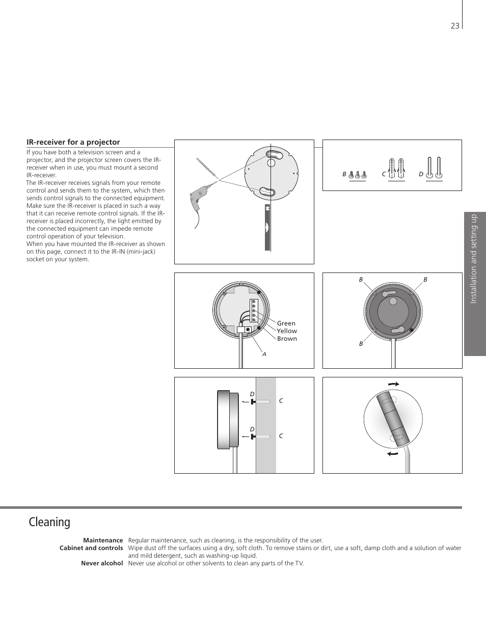 Cleaning | Bang & Olufsen BeoSystem 3 Getting Started User Manual | Page 23 / 32