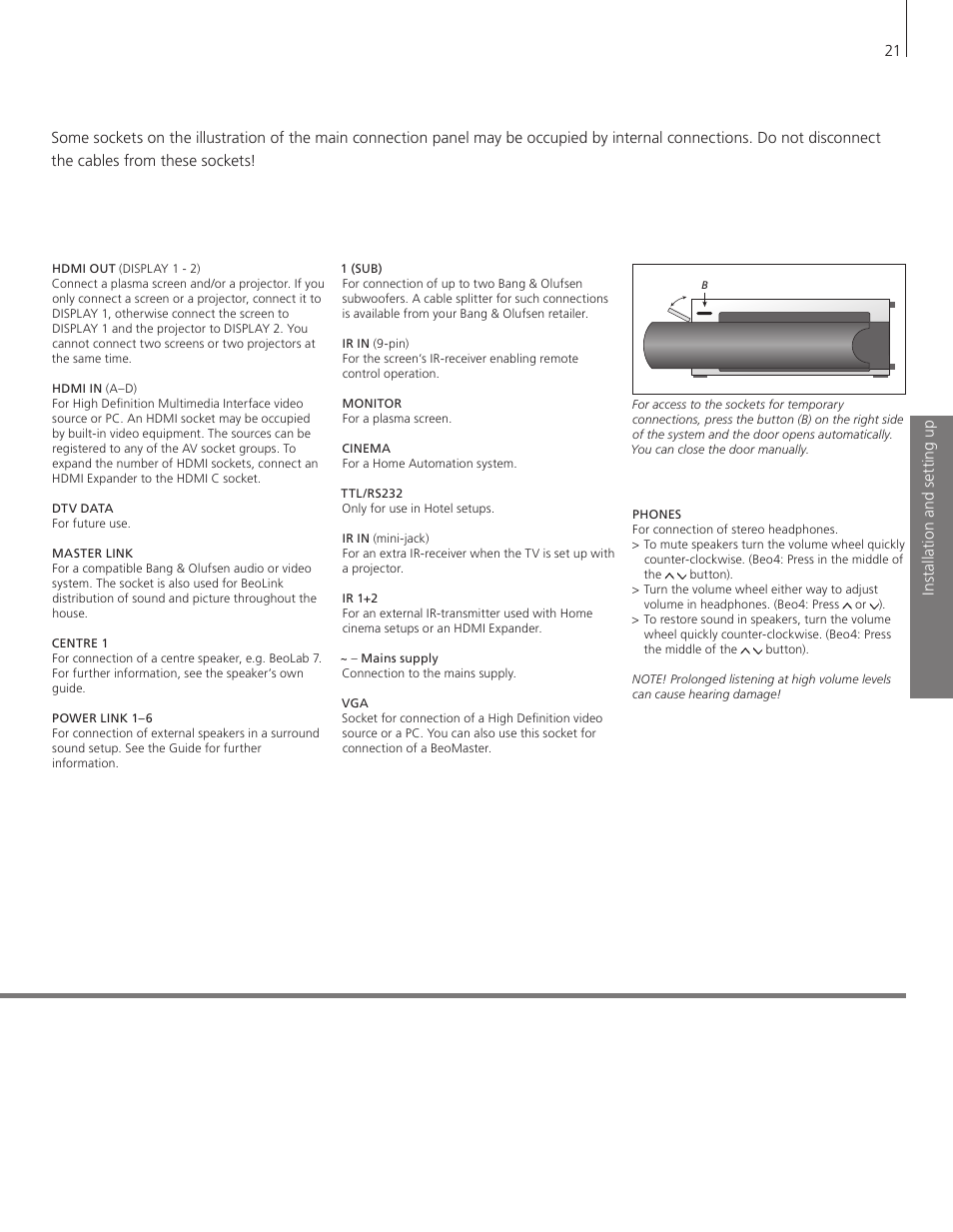 Bang & Olufsen BeoSystem 3 Getting Started - No ATSC User Manual | Page 21 / 28