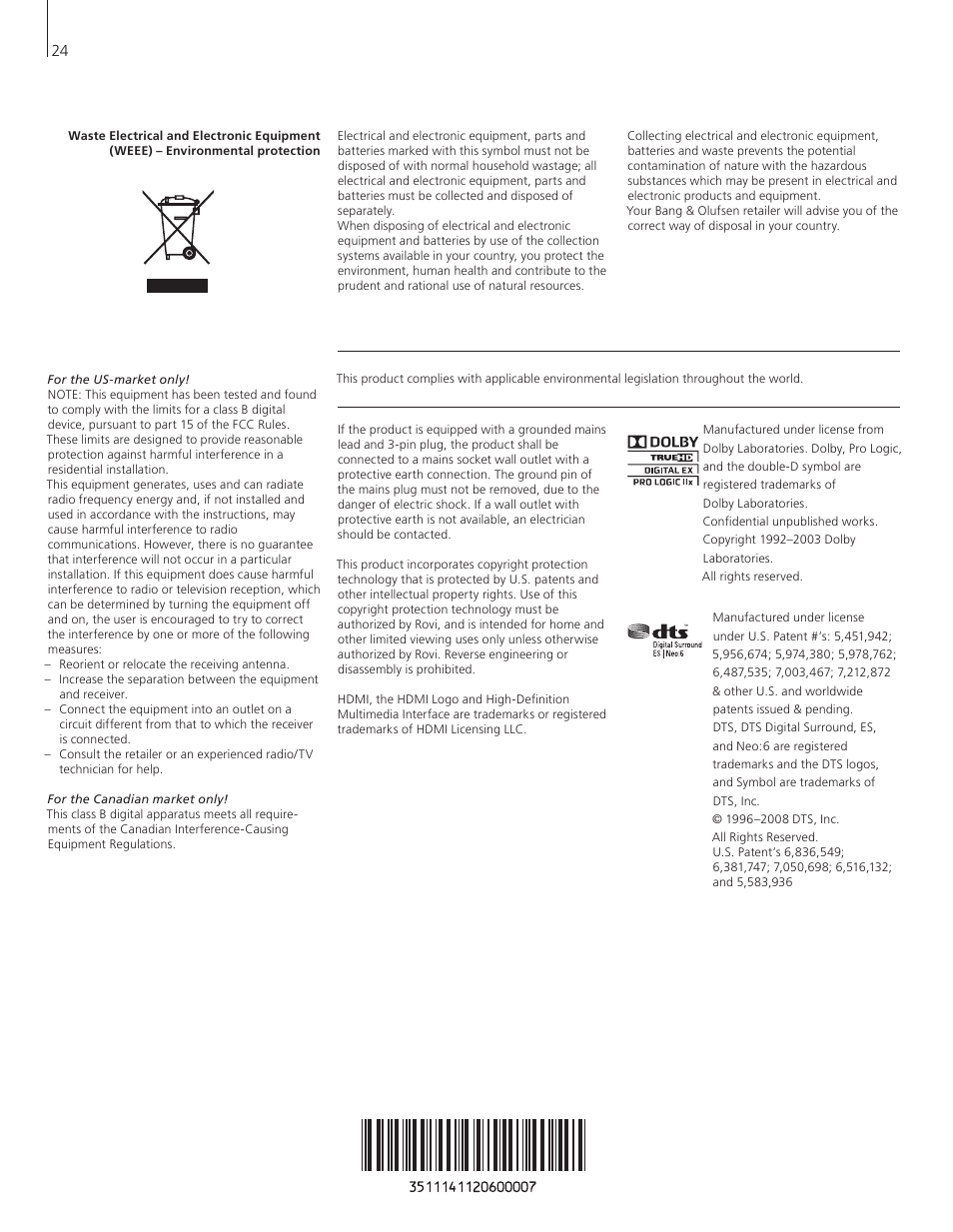 Bang & Olufsen BeoSystem 3 Getting Started - No ATSC User Manual | Page 24 / 28