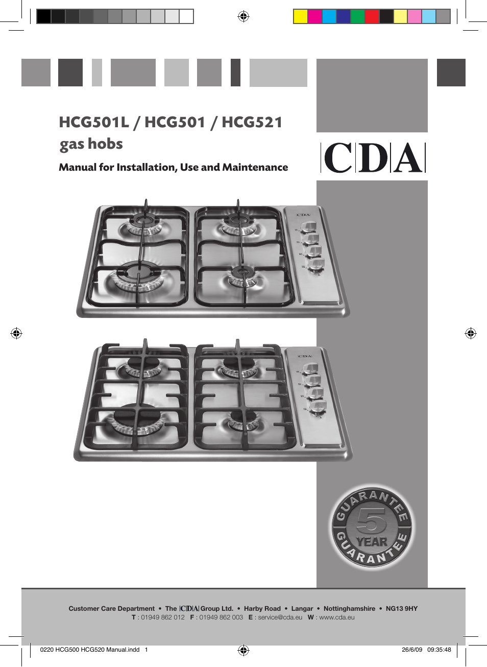 CDA HCG501 User Manual | 12 pages