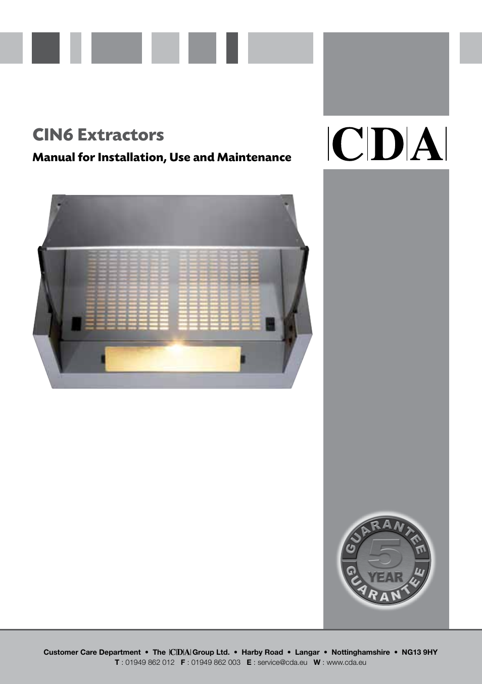 CDA CIN6 User Manual | 12 pages