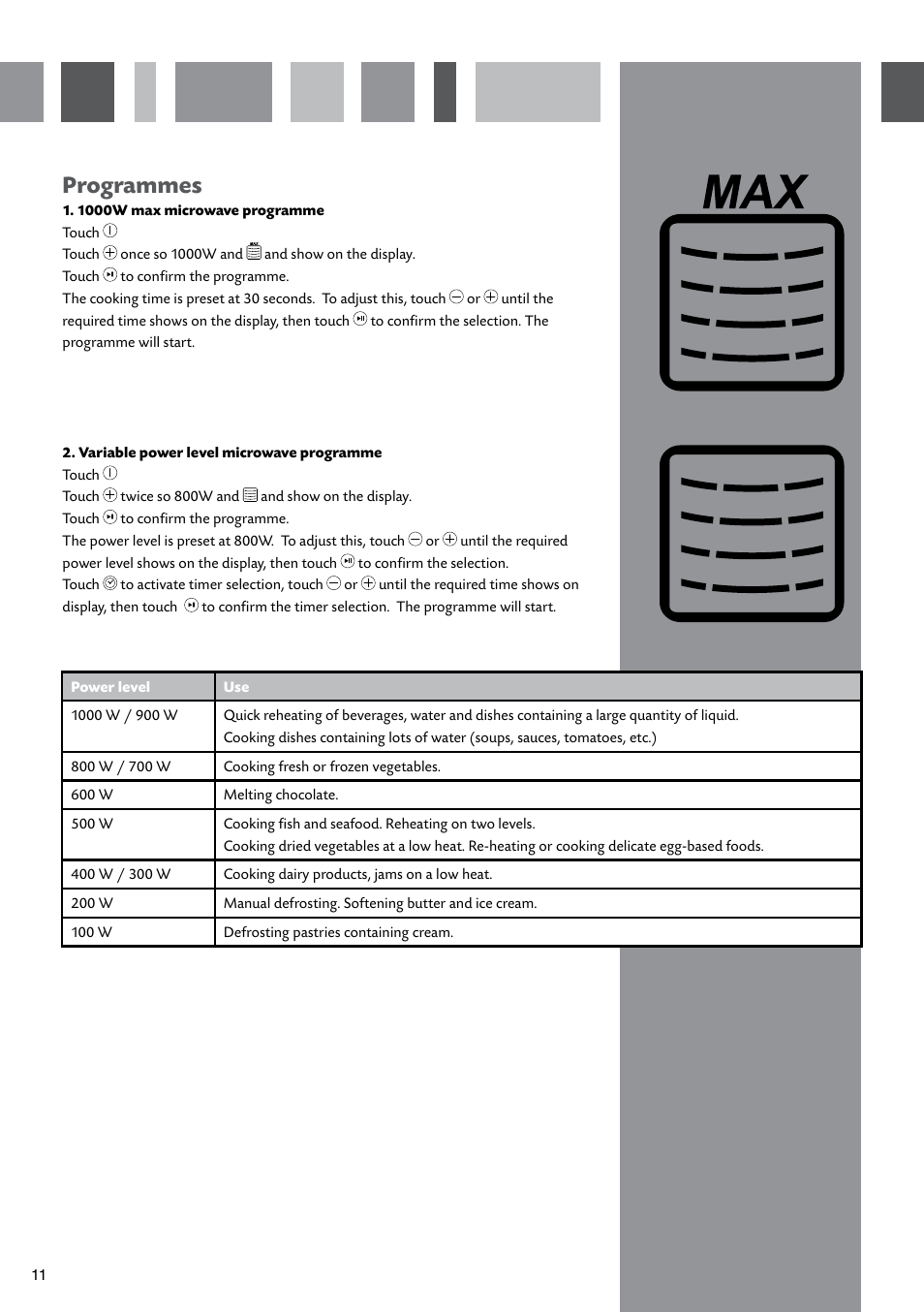 Programmes | CDA SV451 User Manual | Page 12 / 32