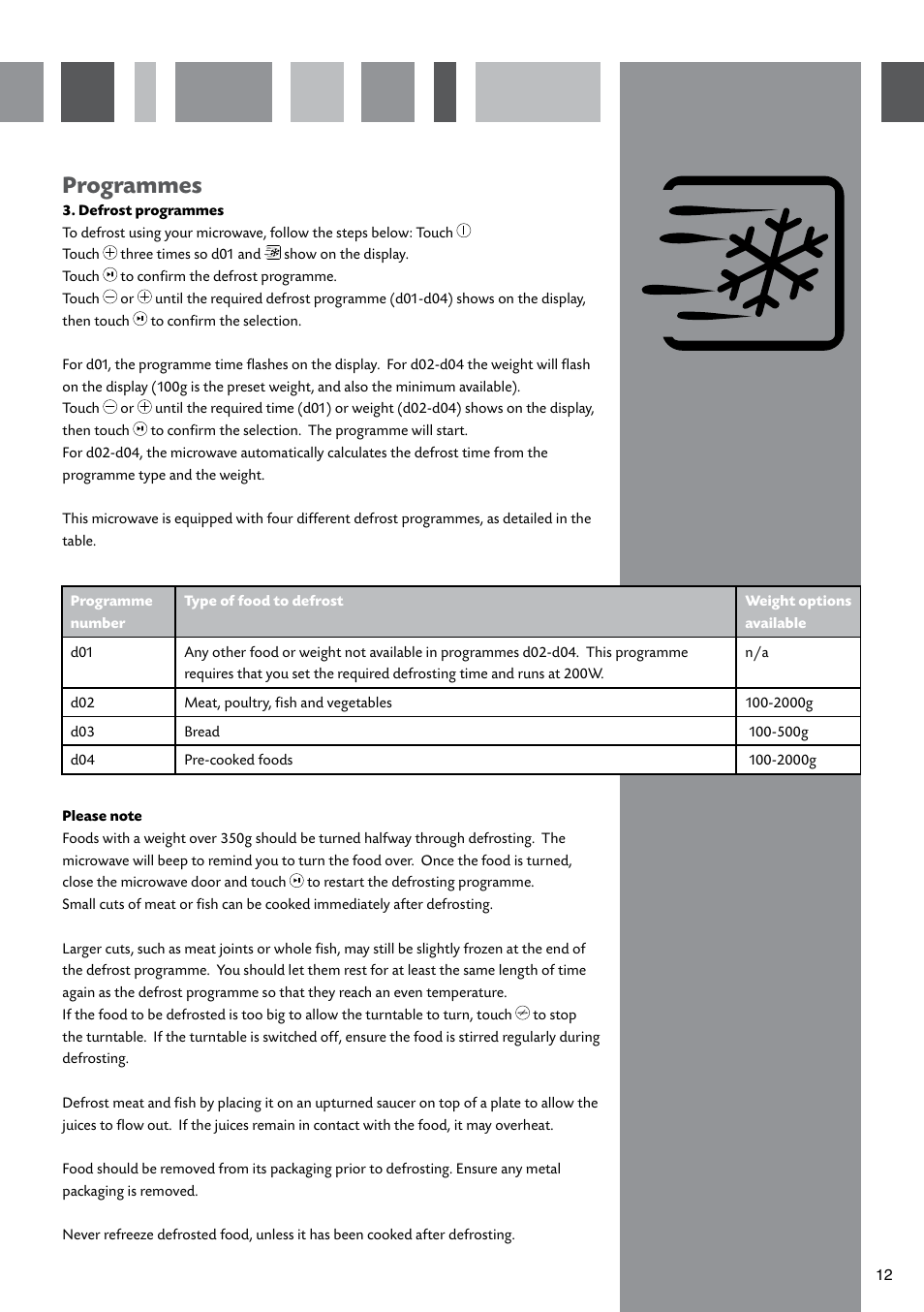 Programmes | CDA SV451 User Manual | Page 13 / 32
