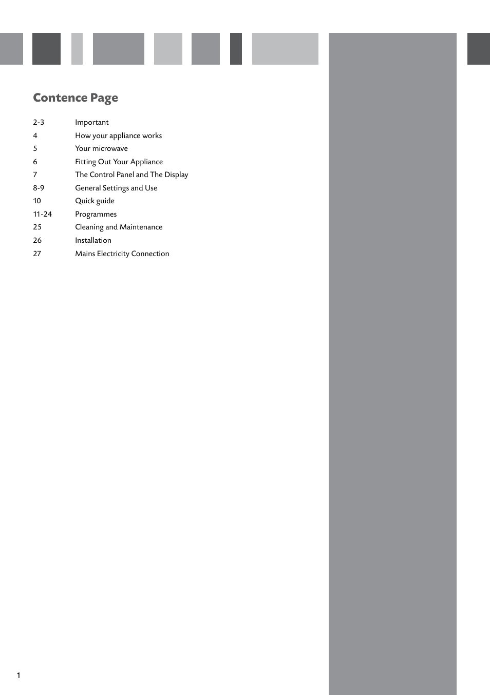 Contence page | CDA SV451 User Manual | Page 2 / 32