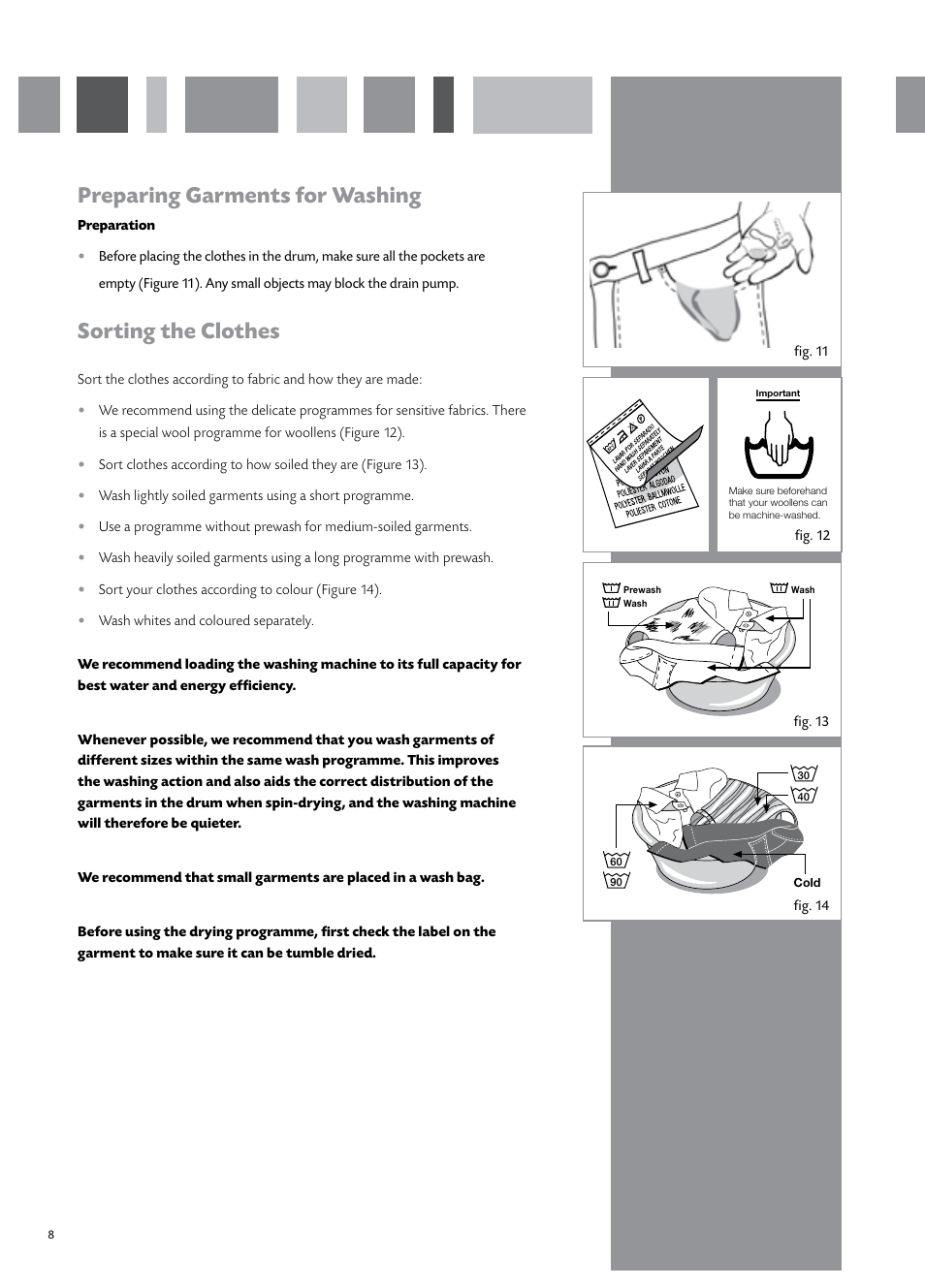 Preparing garments for washing, Sorting the clothes | CDA CI931 User Manual | Page 10 / 24