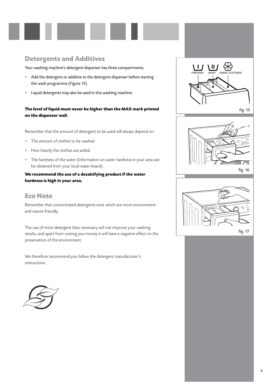 Detergents and additives | CDA CI931 User Manual | Page 11 / 24