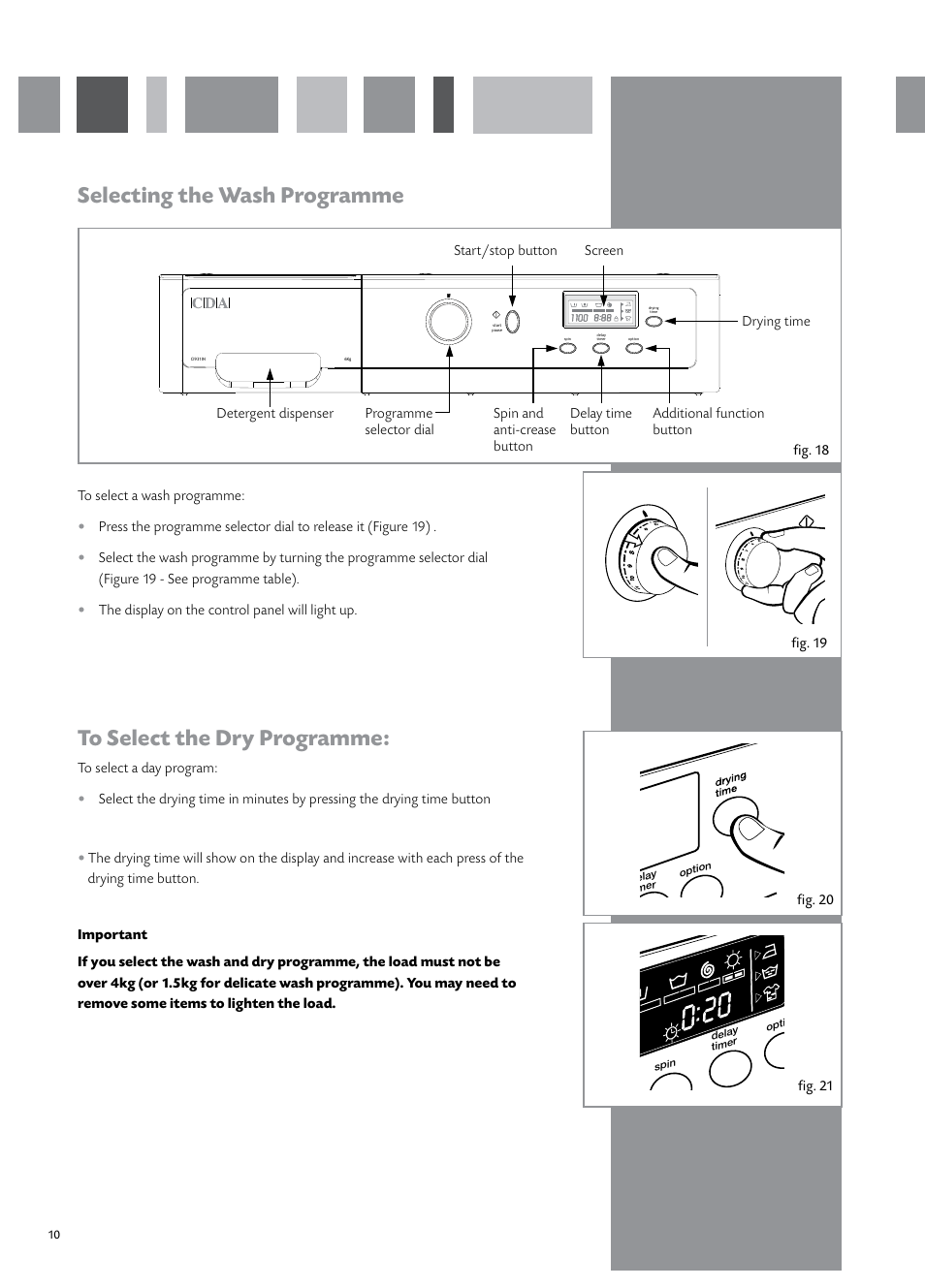 Selecting the wash programme | CDA CI931 User Manual | Page 12 / 24