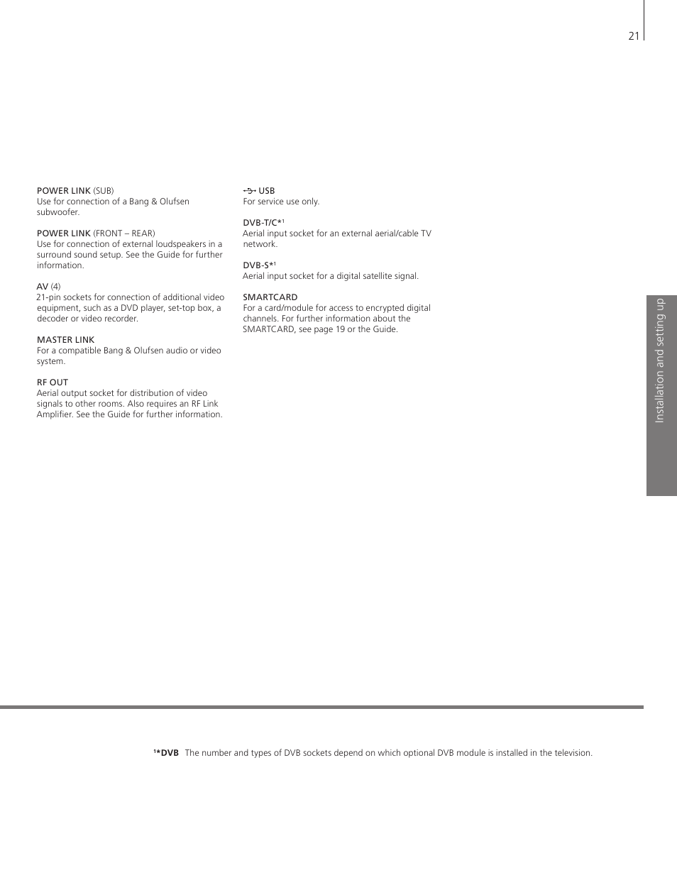 Bang & Olufsen BeoVision 8-40 Getting Started User Manual | Page 21 / 28