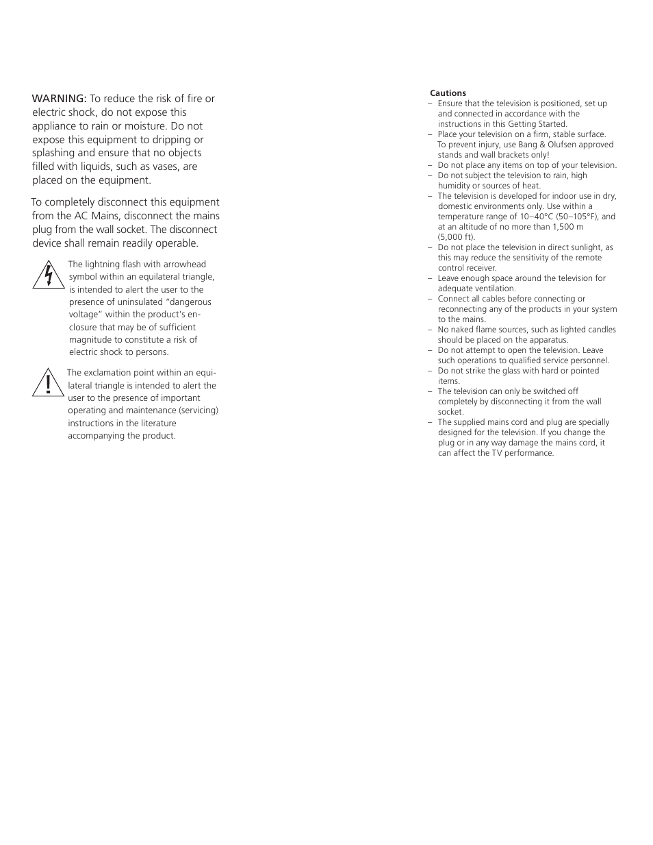 Bang & Olufsen BeoVision 8-40 Getting Started User Manual | Page 4 / 28