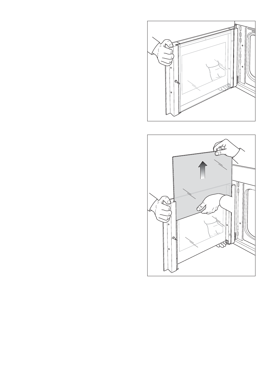 Bottom oven door, Removing the inner pane of glass | CDA RV 700 User Manual | Page 31 / 48
