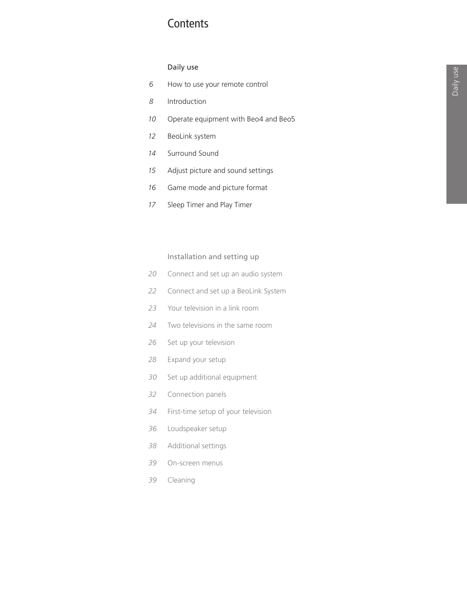 Bang & Olufsen BeoVision 8-40 User Guide User Manual | Page 5 / 44