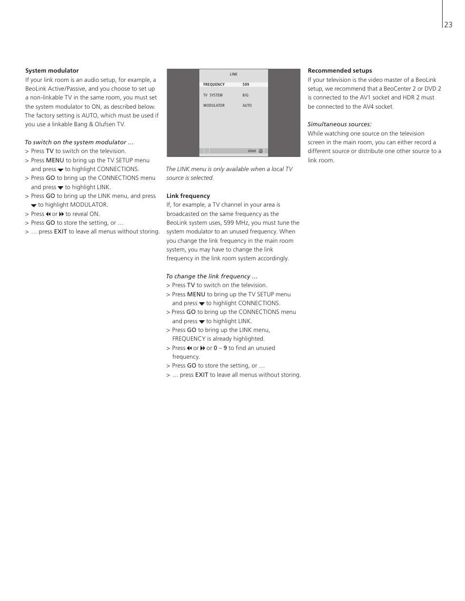 Bang & Olufsen BeoVision 8-40 User Guide (pre Aug 2010) User Manual | Page 23 / 60