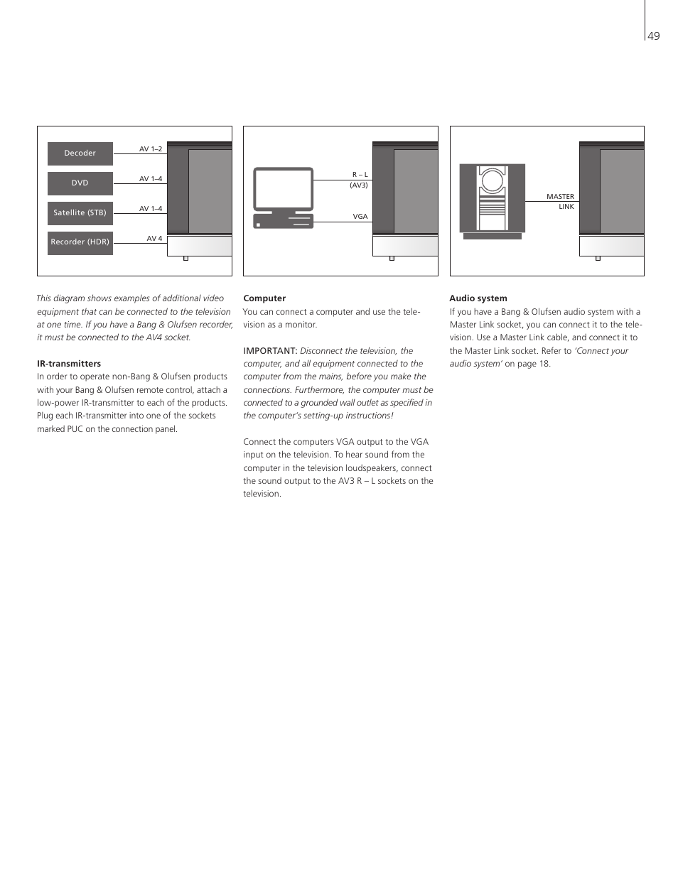 Bang & Olufsen BeoVision 8-40 User Guide (pre Aug 2010) User Manual | Page 49 / 60