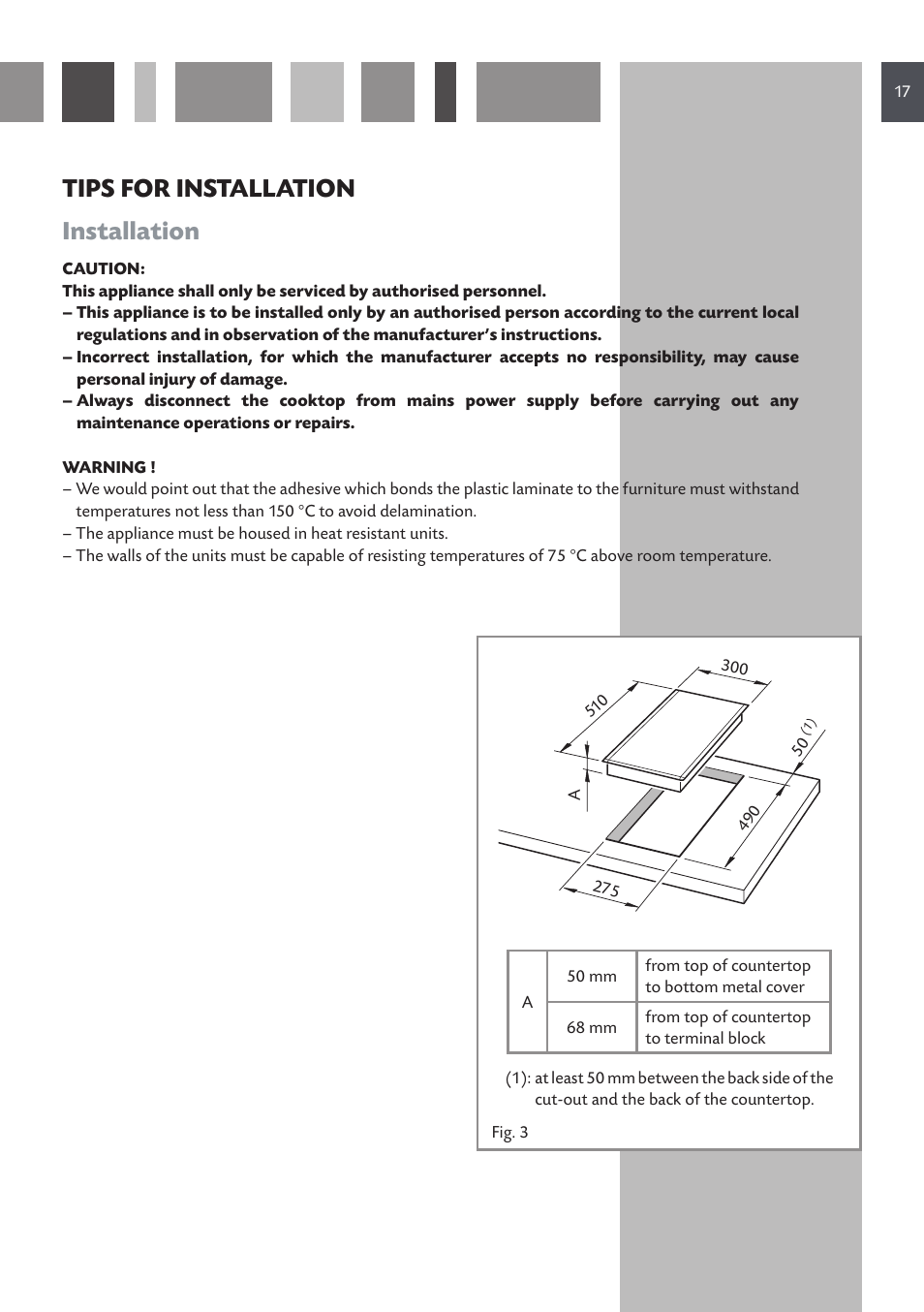 Tips for installation installation | CDA HVN 32 User Manual | Page 17 / 24