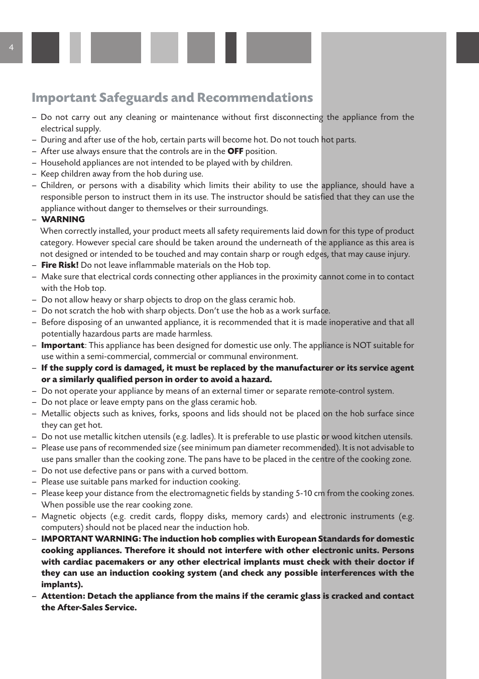 Important safeguards and recommendations | CDA HVN 32 User Manual | Page 4 / 24