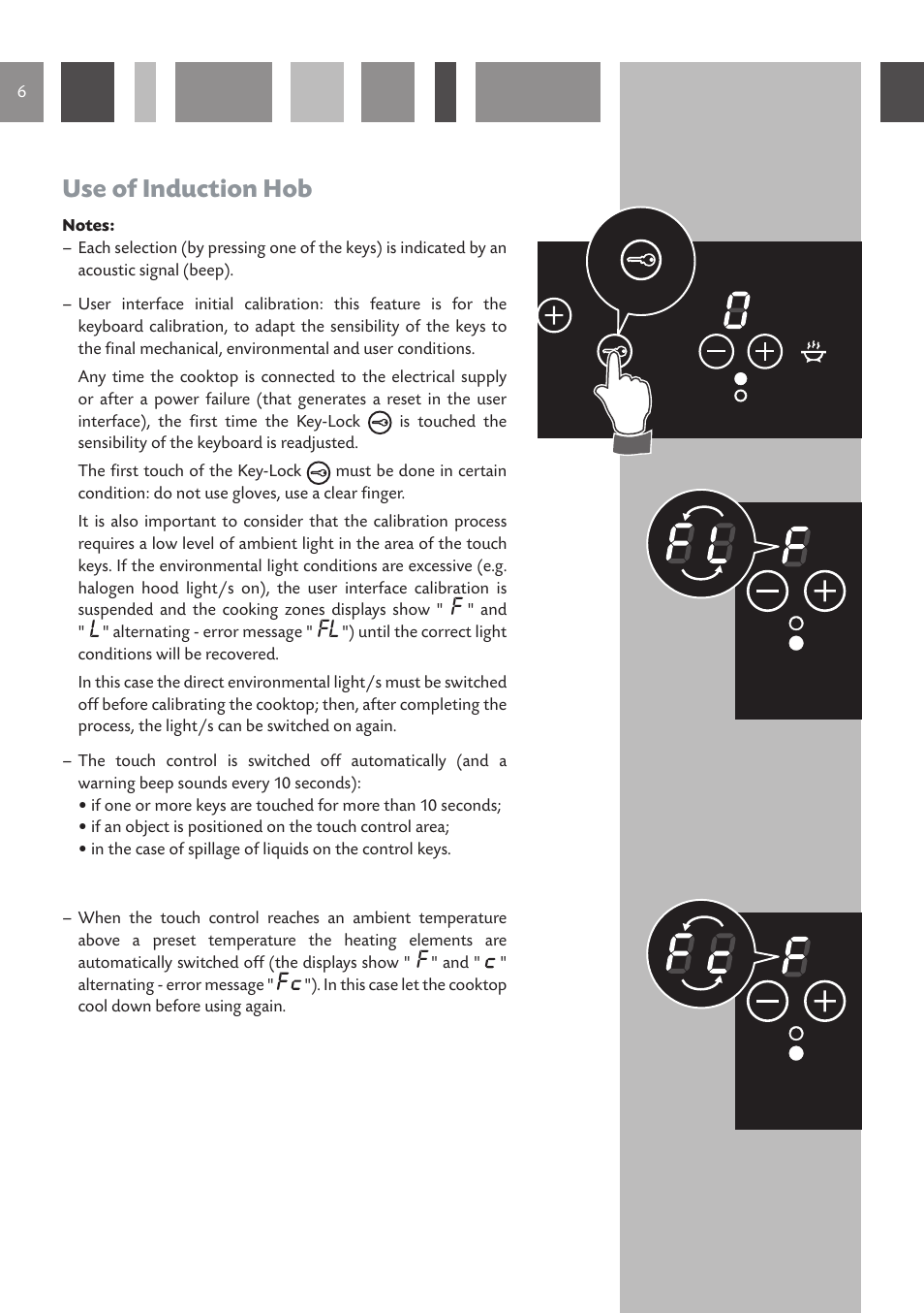 Use of induction hob | CDA HVN 32 User Manual | Page 6 / 24
