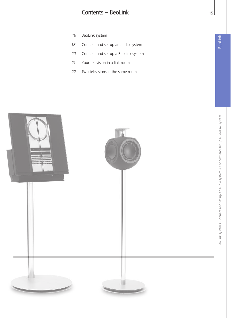 Contents – beolink | Bang & Olufsen BeoVision 9 User Guide User Manual | Page 17 / 68