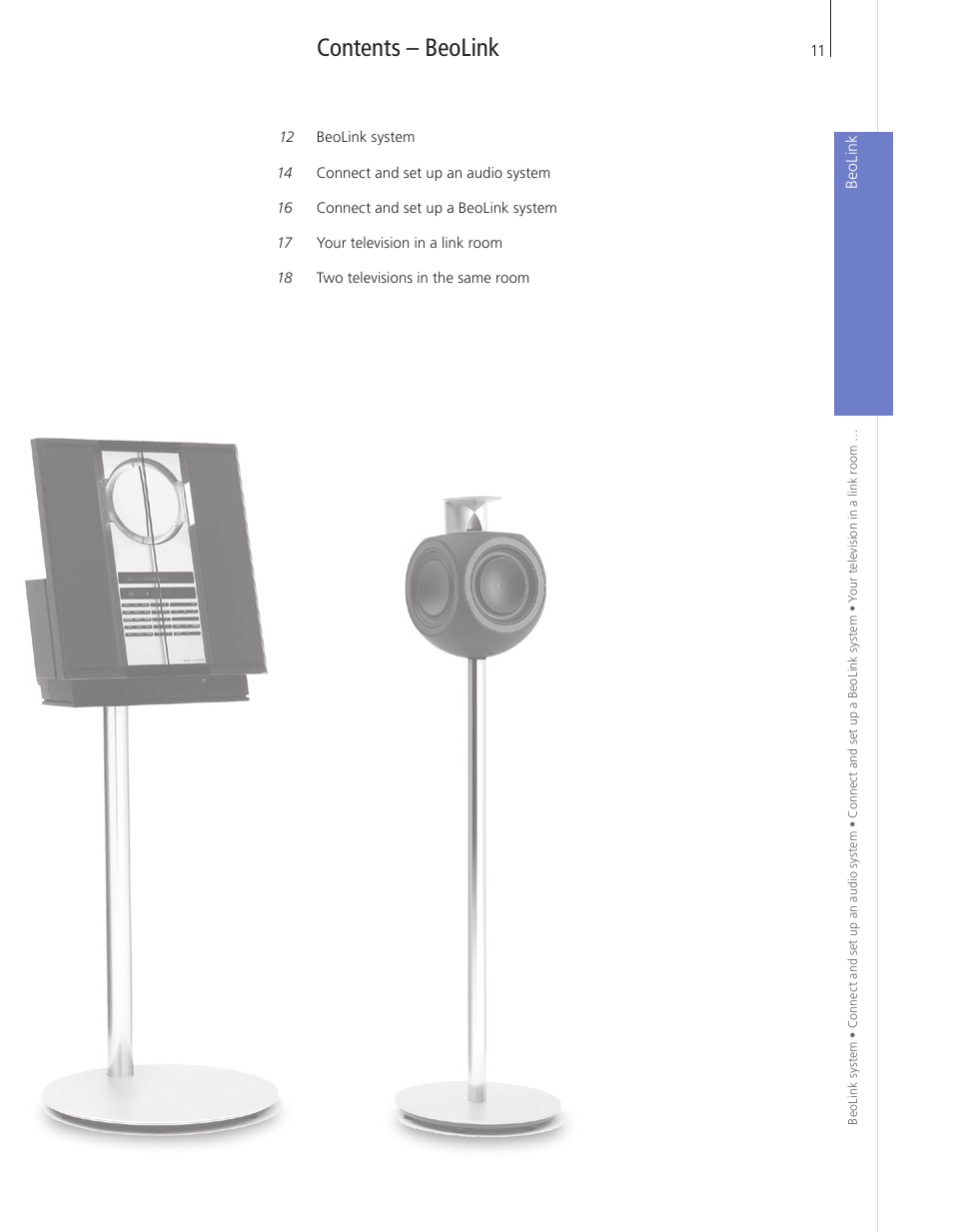 Contents – beolink | Bang & Olufsen BeoVision 9 User Guide User Manual | Page 13 / 64