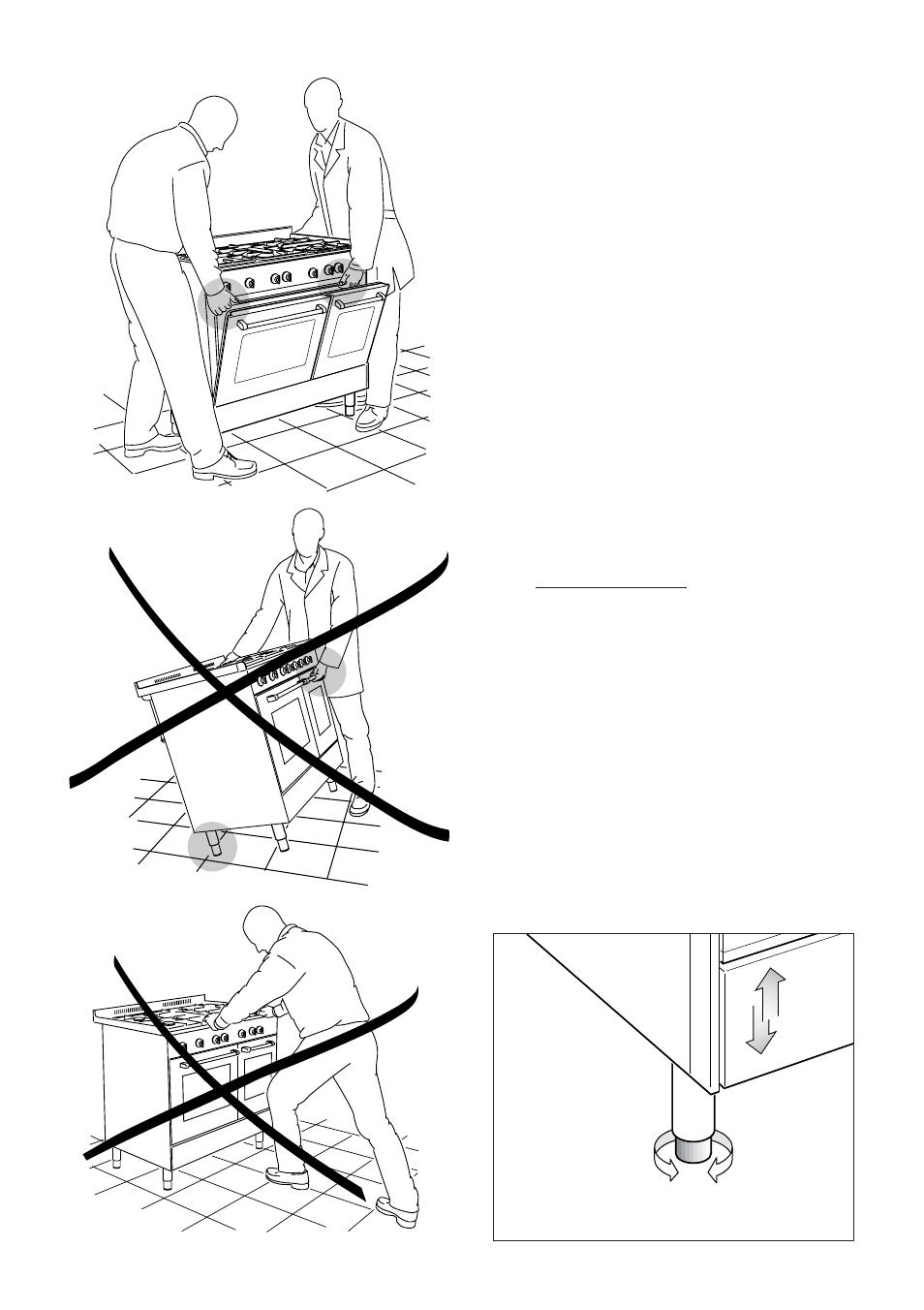 Moving the cooker, Levelling the cooker, Warning | CDA RC9321 User Manual | Page 31 / 52