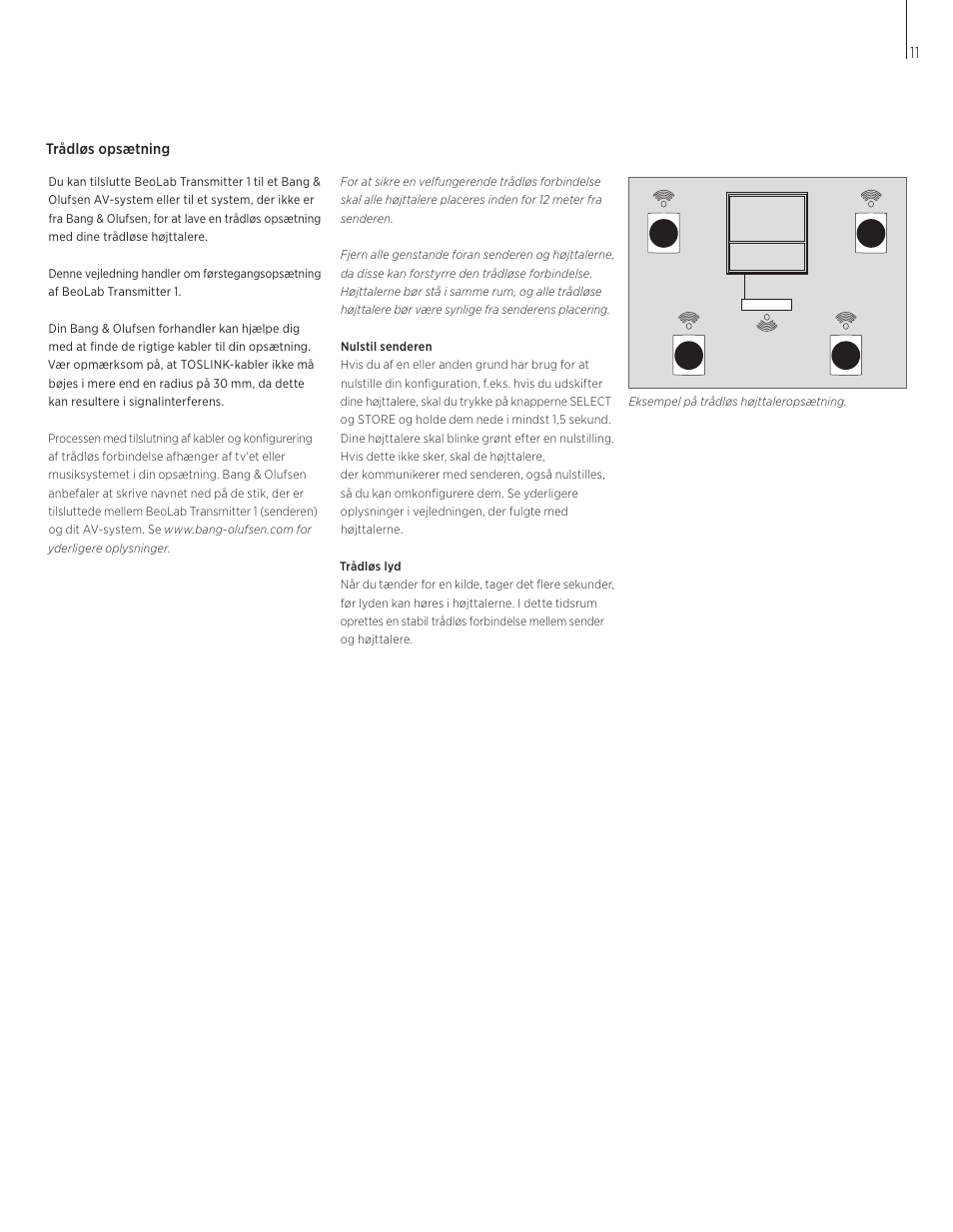 Bang & Olufsen BeoLab Transmitter 1 User Guide User Manual | Page 11 / 84