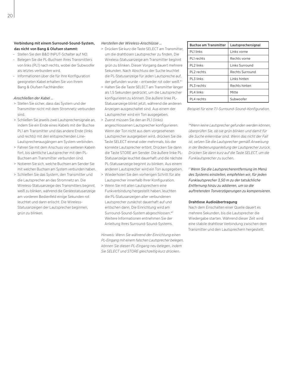 Bang & Olufsen BeoLab Transmitter 1 User Guide User Manual | Page 20 / 84