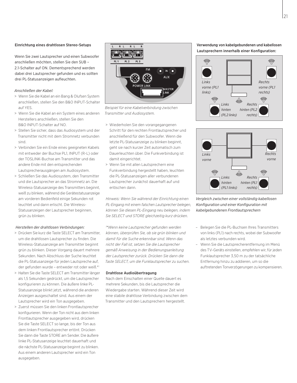 Bang & Olufsen BeoLab Transmitter 1 User Guide User Manual | Page 21 / 84