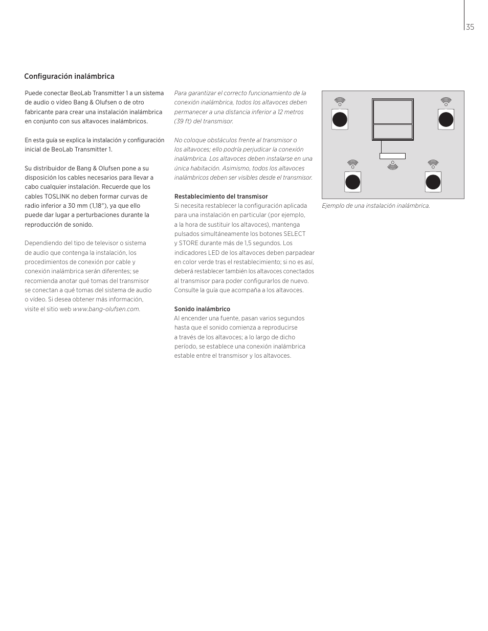 Bang & Olufsen BeoLab Transmitter 1 User Guide User Manual | Page 35 / 84