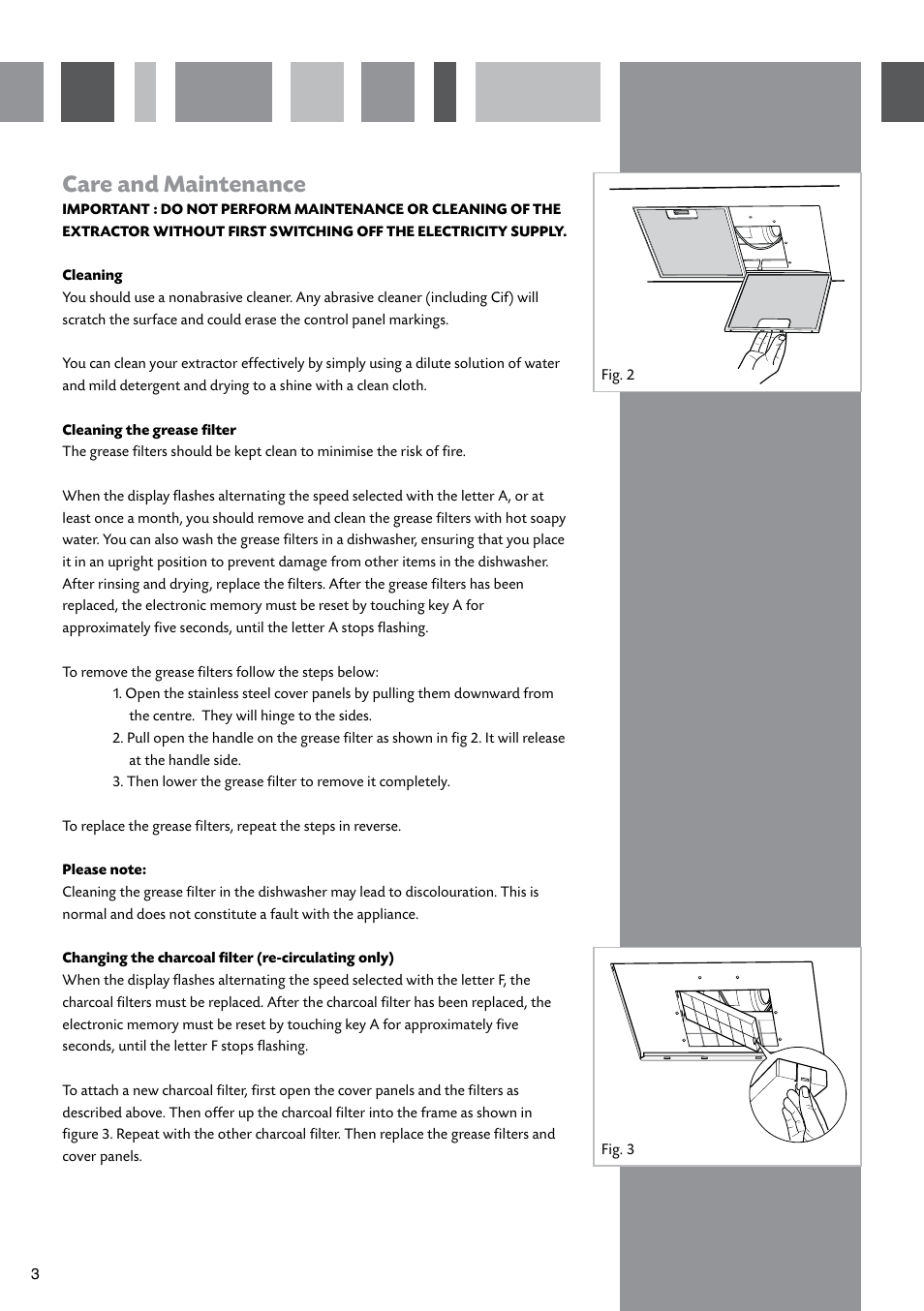 Care and maintenance | CDA EVPK9 User Manual | Page 4 / 16