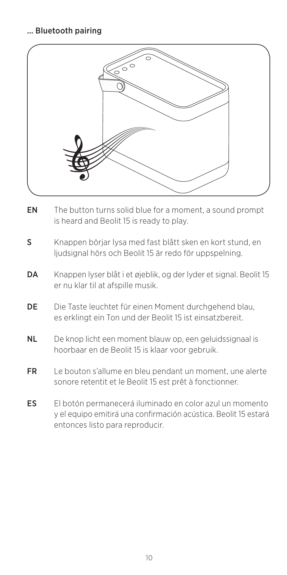 Bang & Olufsen BeoLit 15 User Manual | Page 10 / 12