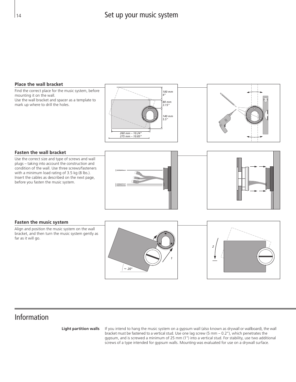 Set up your music system, Information | Bang & Olufsen BeoSound 5 Getting Started User Manual | Page 14 / 24