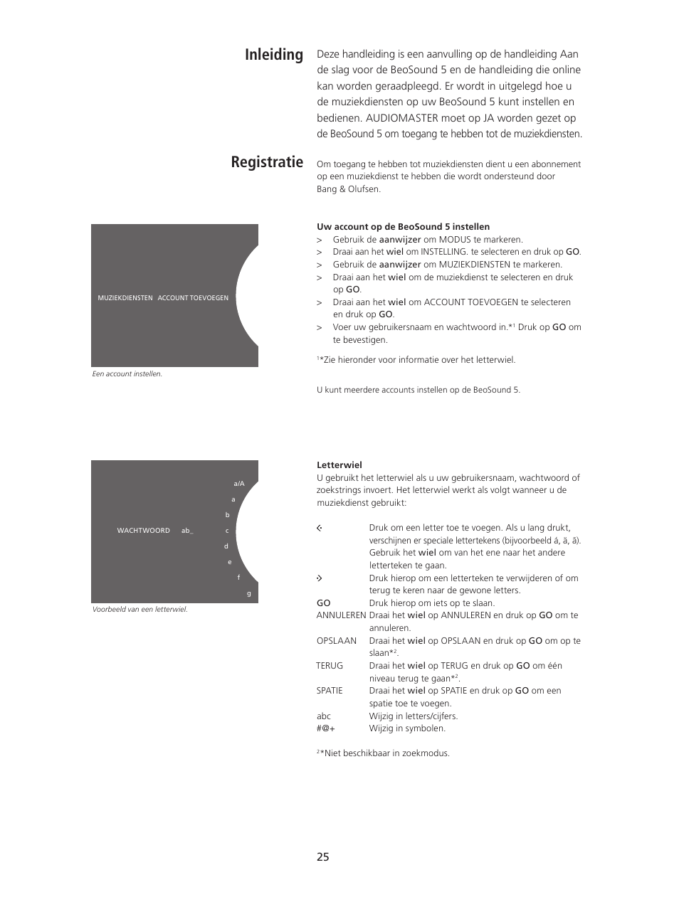 Inleiding, Registratie, Inleiding, 25 | Registratie, 25, Inleiding registratie | Bang & Olufsen BeoSound 5 Spotify User Manual | Page 25 / 176