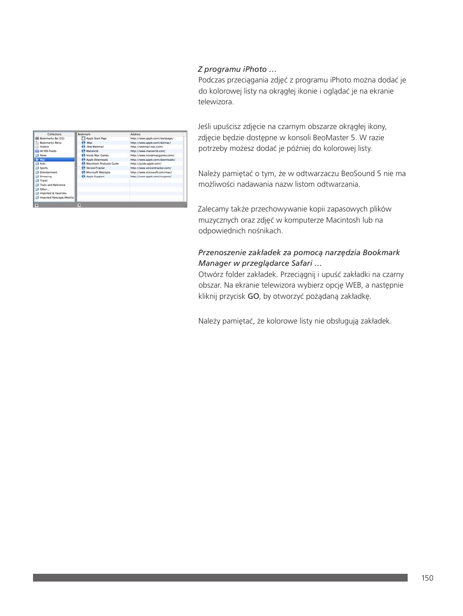 Bang & Olufsen BeoConnect (for Mac) User Manual | Page 150 / 217